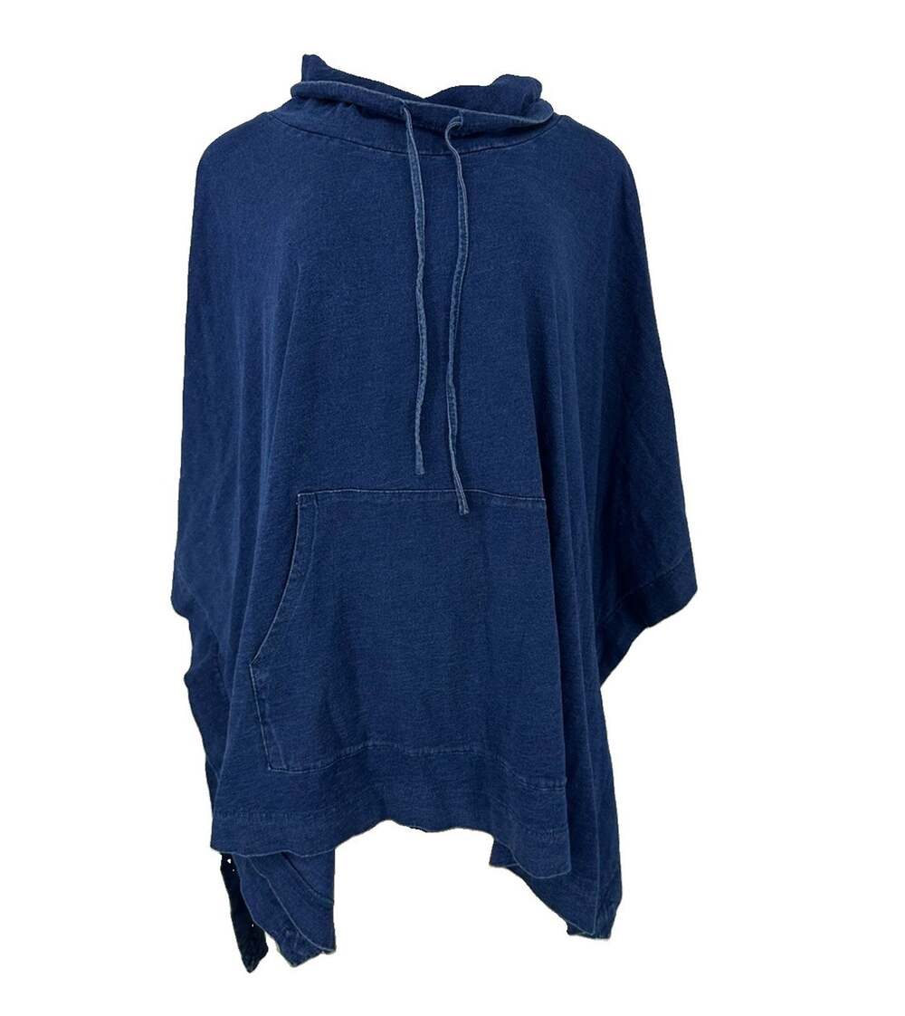 Pure J. Jill Women Sweatshirt M/L Indigo Cowlneck Poncho Pullover L20v